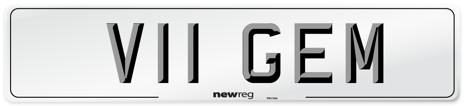 V11 GEM Number Plate from New Reg